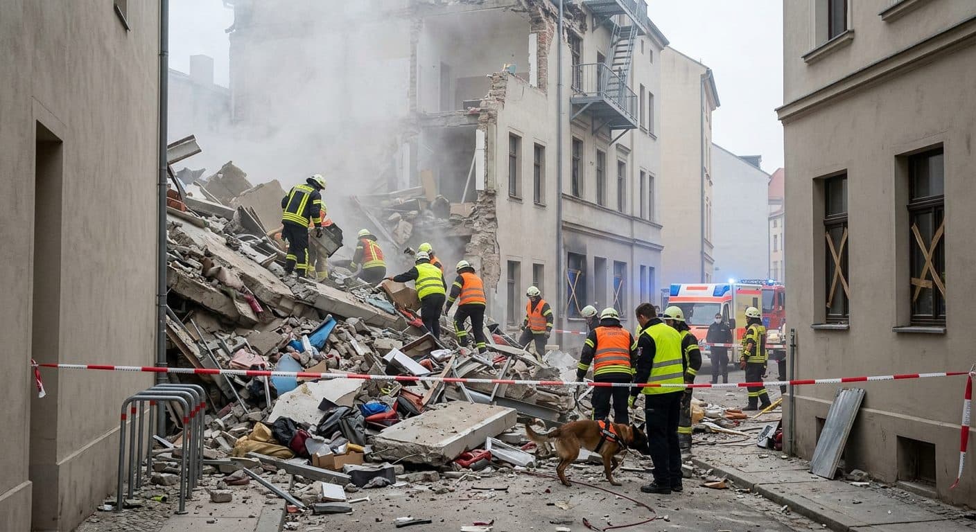 Un immeuble d'habitation s'effondre à Görlitz : trois personnes toujours portées disparues
