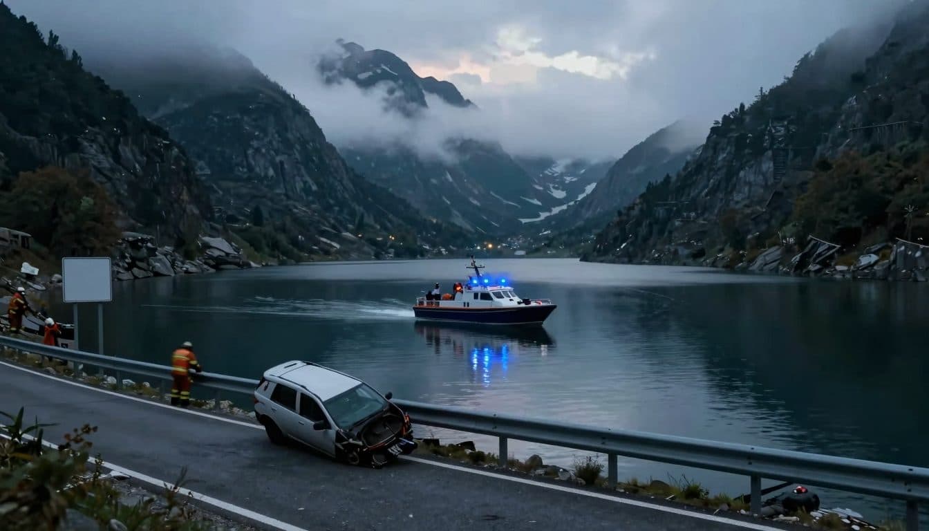 Voiture retournée dans la Salzach à St. Johann : vaste recherche pour retrouver le conducteur porté disparu
