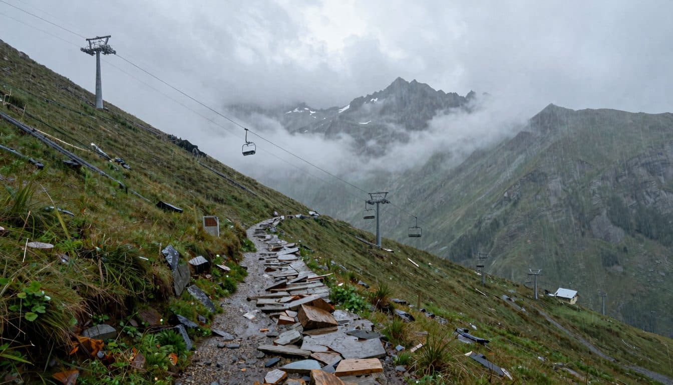 Randonneur en sandales surpris par un orage à la Naggleralm