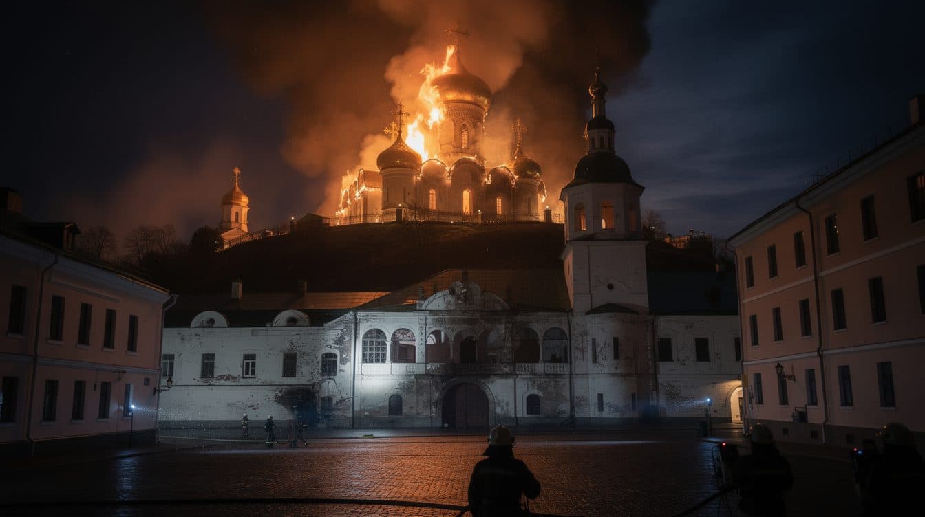 Attaques russes sur Kiev : un monastère des grottes en flammes, au moins 23 blessés