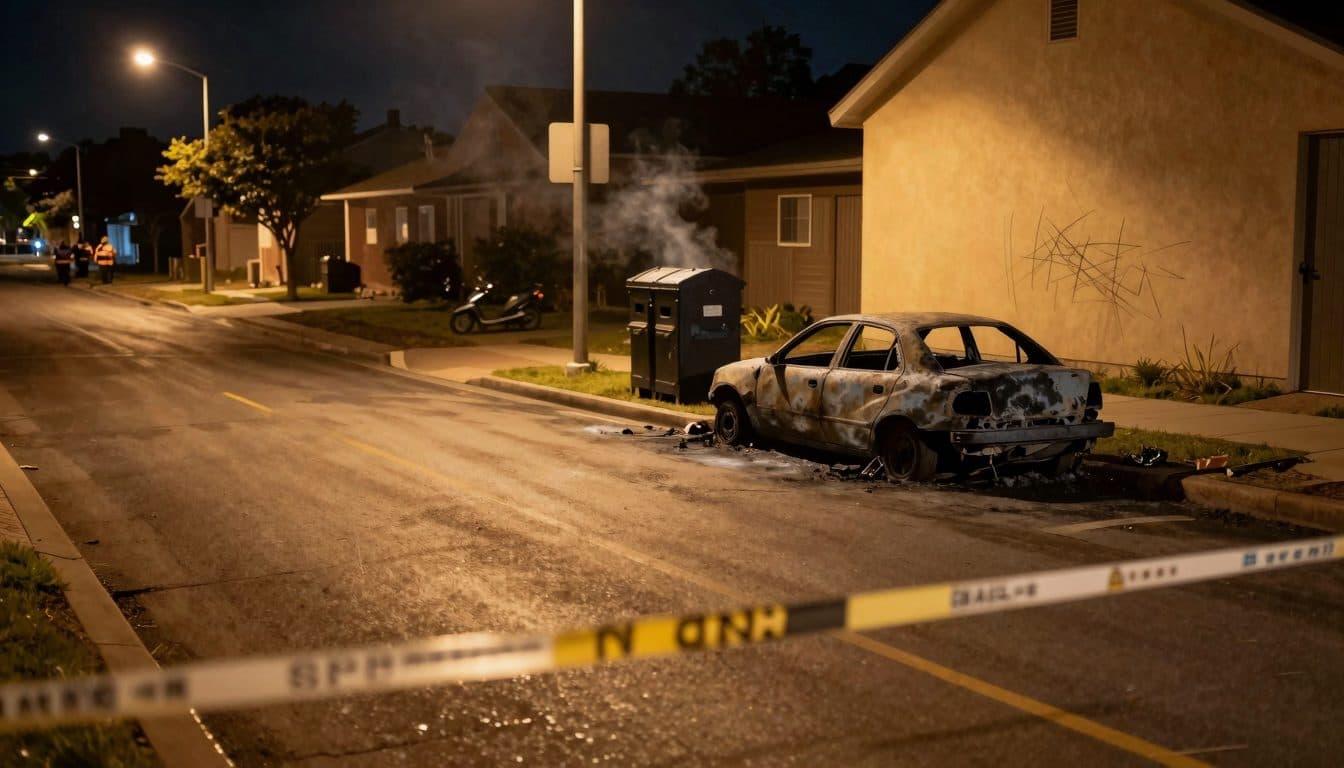 Trois adolescents du district de Baden auraient incendié une voiture et des îlots de poubelles à Möllersdorf