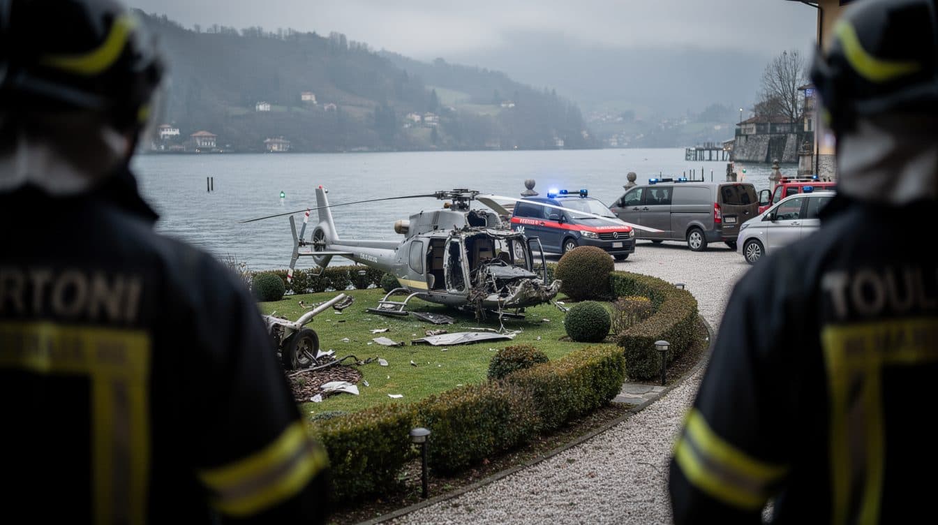 Crash d'hélicoptère au lac Majeur : le pilote meurt, trois Allemands partiellement grièvement blessés