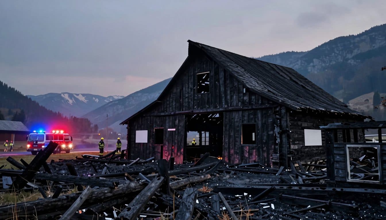 Incendie d'étable en Carinthie : deux porcs meurent, le propriétaire et sa fille blessés