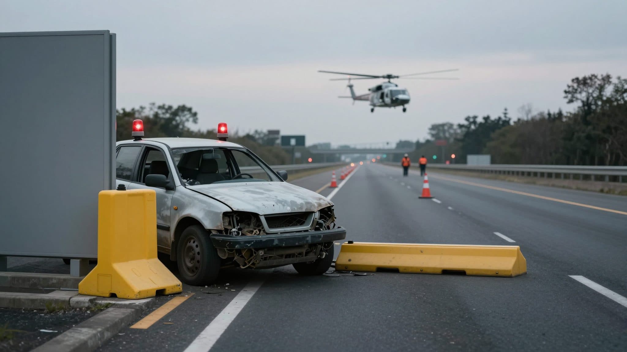 Famille blessée lors d'un accident sur l'A9 près de Lebring – une voiture percute de plein fouet un atténuateur de choc
