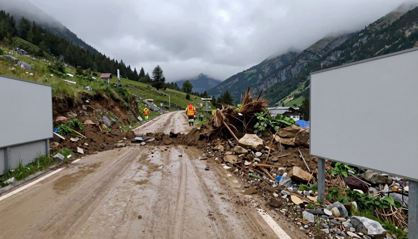 Coulée de boue frappe un bus de ligne dans le Stanzertal : les passagers secourus par les pompiers