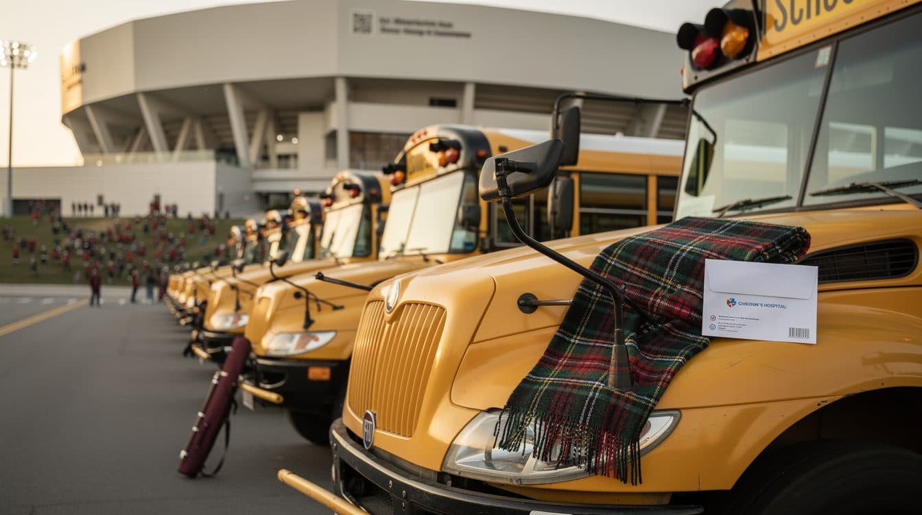 Des supporters écossais économisent sur leur trajet pour la Coupe du monde grâce à des bus scolaires et font un don de la différence