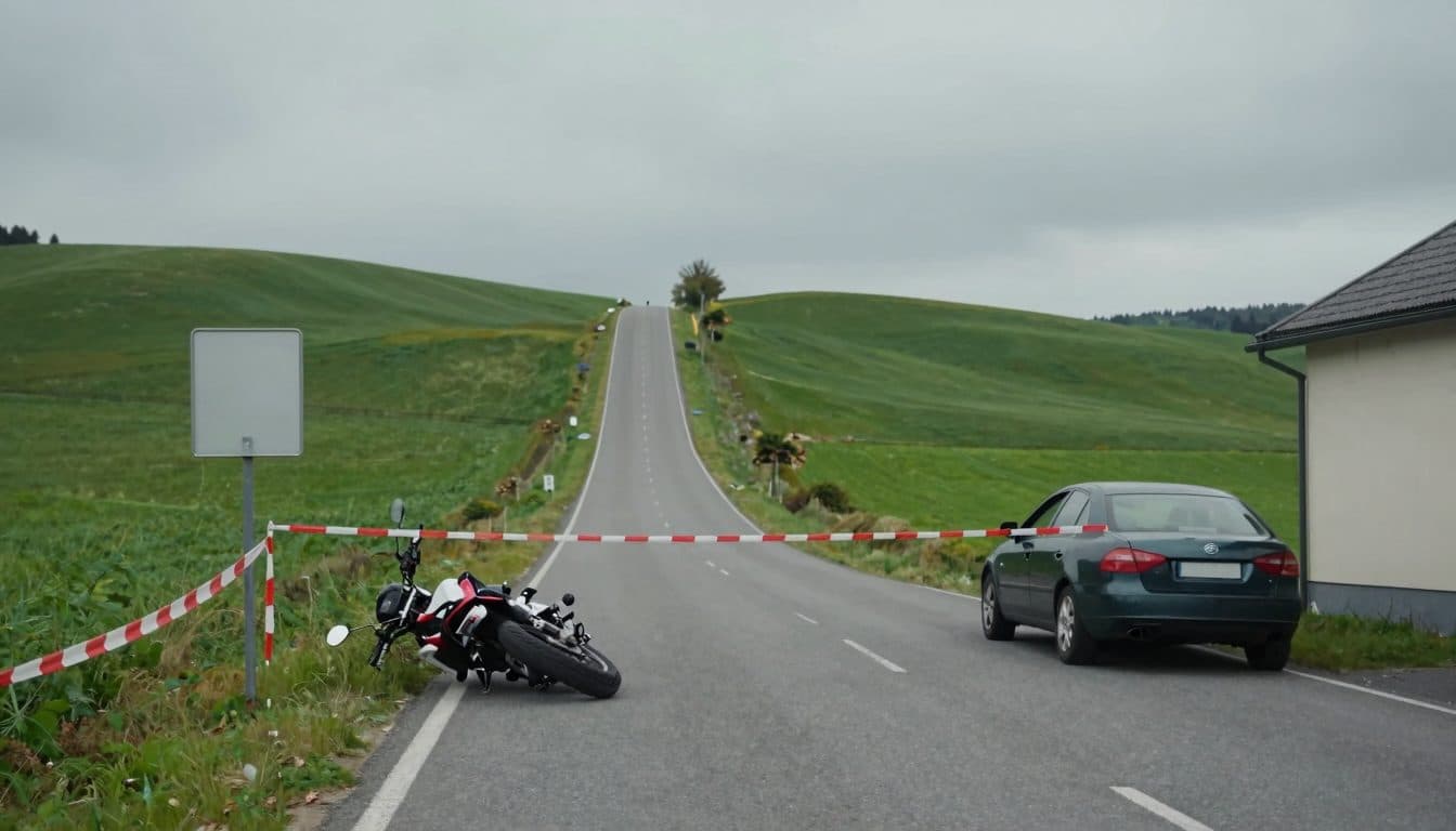 Accident de la route mortel dans le district de Weiz : un motocycliste décède après une collision avec une voiture tournant à gauche