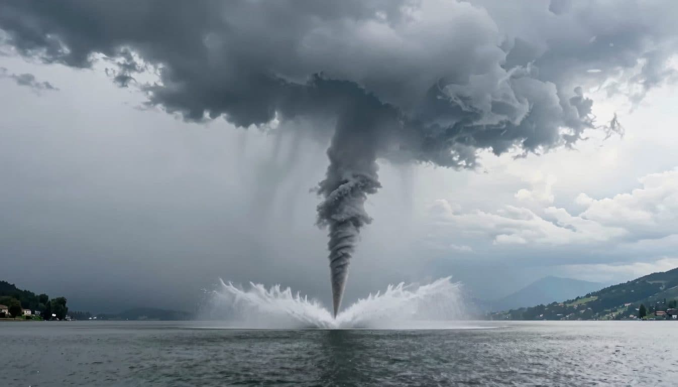 Trombe marine observée au-dessus du lac de Constance près de Friedrichshafen