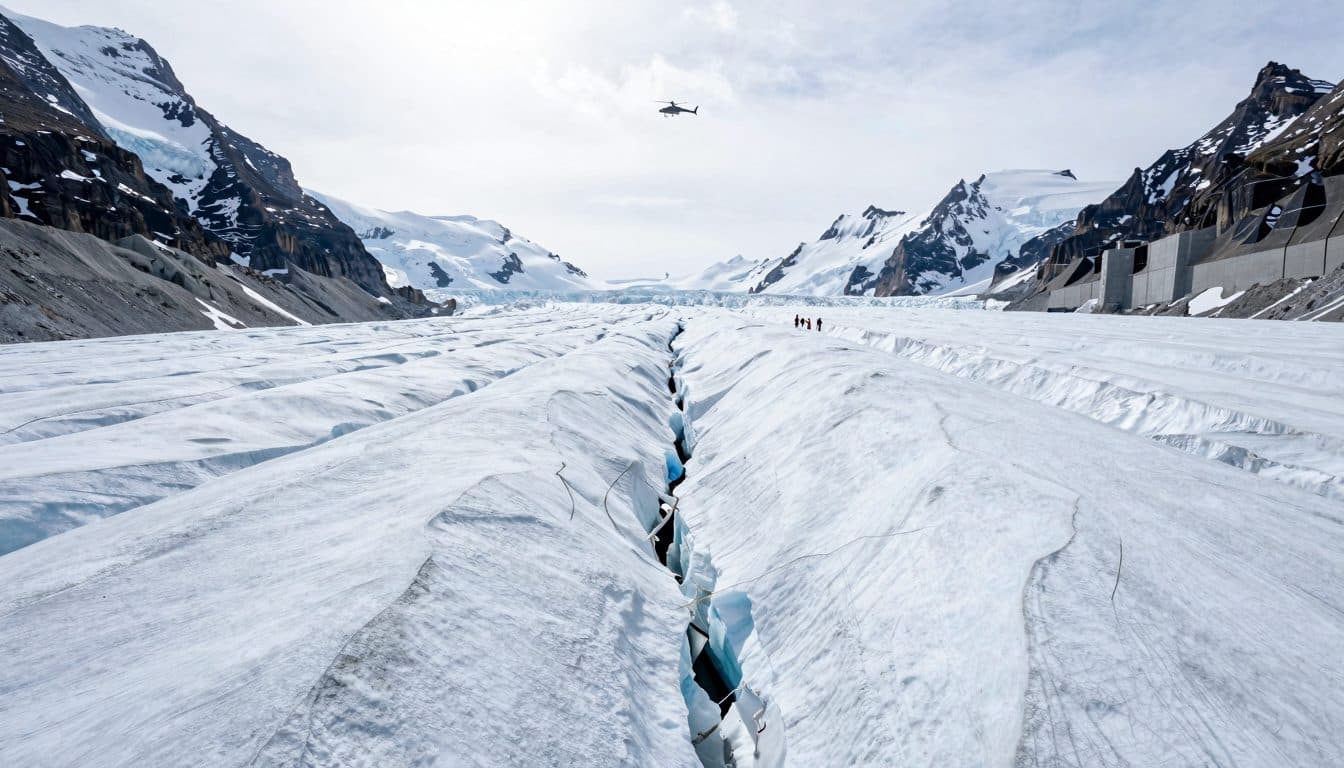 Un alpiniste fait une chute dans une crevasse glaciaire sur le Niederjochferner