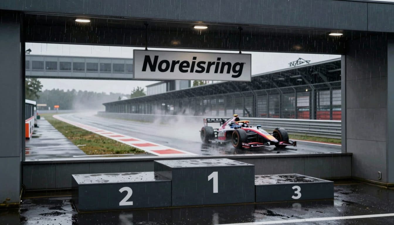 Lucas Auer monte sur le podium lors de la deuxième course du Norisring