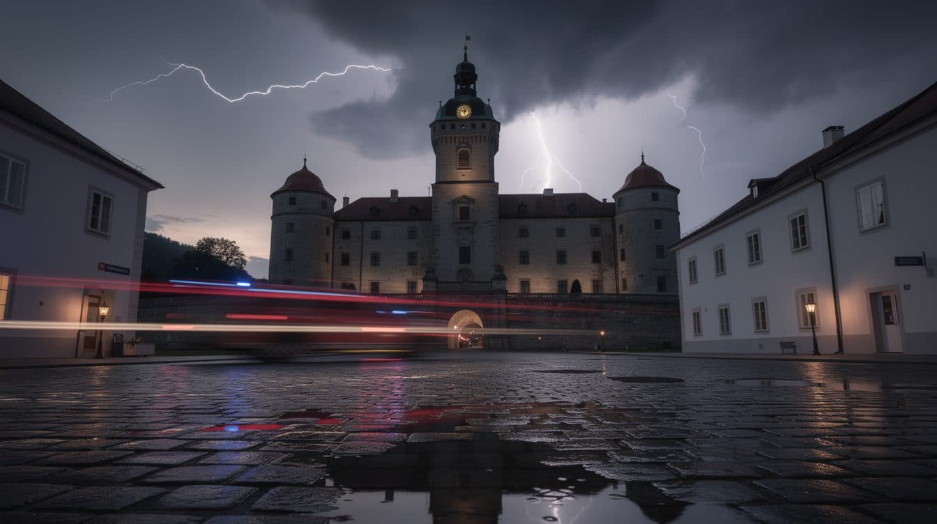 Orages violents en Autriche : des centaines d'interventions des secours, un château en flammes