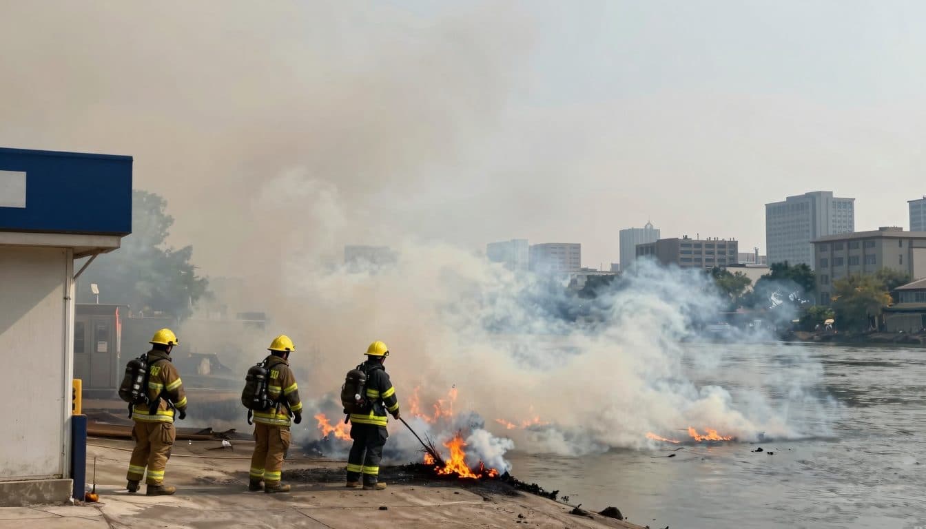 Un feu de forêt se propage à travers la Spokane River jusqu'à la zone urbaine de Spokane