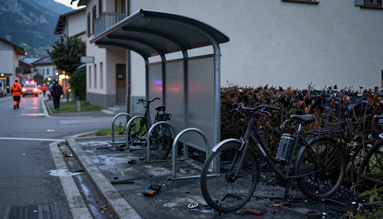 Une batterie de vélo électrique explose à Reutte : un stationnement à vélos incendié au Tyrol