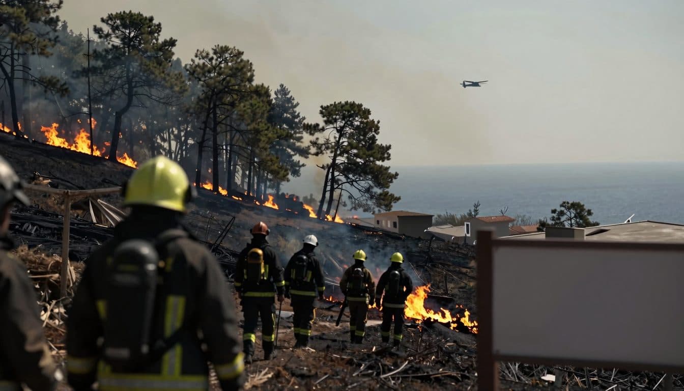 Incendie de forêt à Athènes : les pompiers en intervention près de Porto Germeno