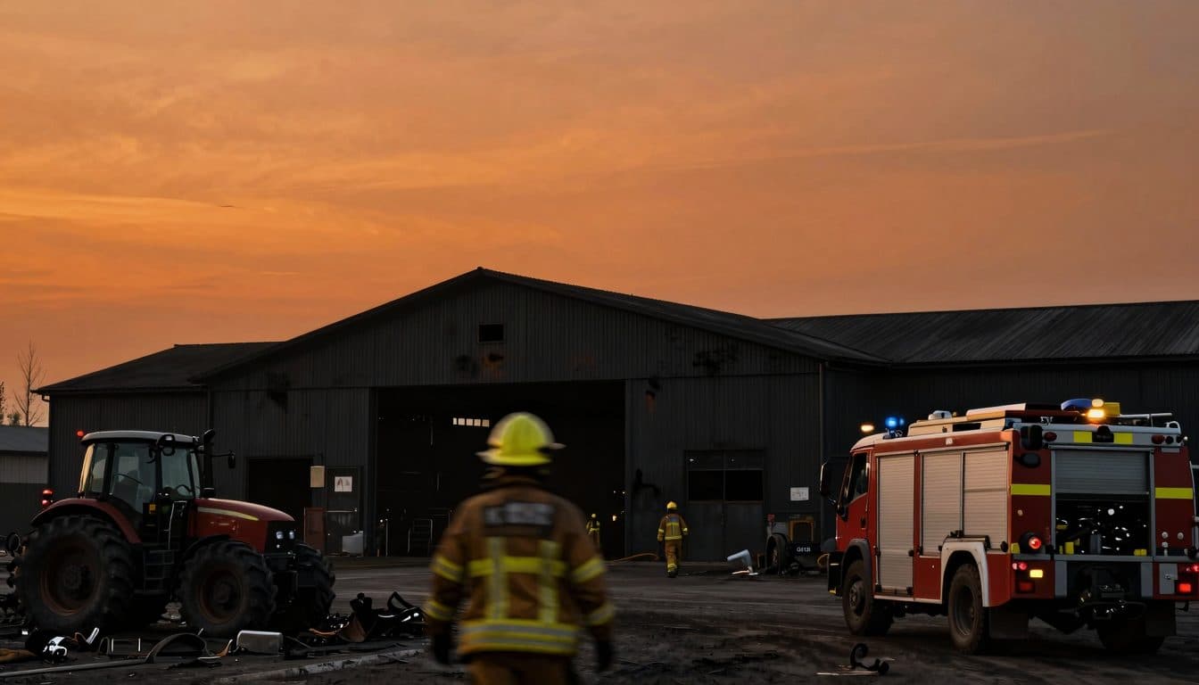 Incendie majeur à Dornbirn : un hangar de machines détruit, un pompier blessé