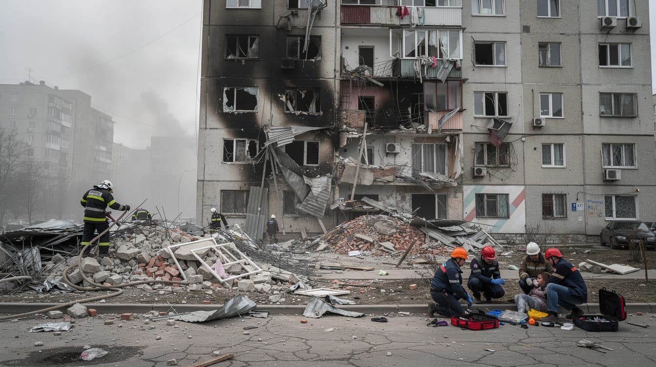 L'Ukraine signale des attaques massives de drones et missiles russes, 40 blessés à Kyiv
