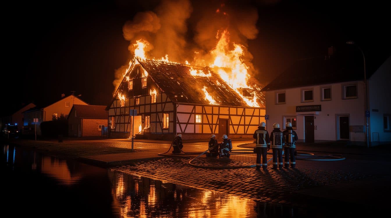Un pompier blessé et un bâtiment historique ravagé par un double incendie à Ueckermünde