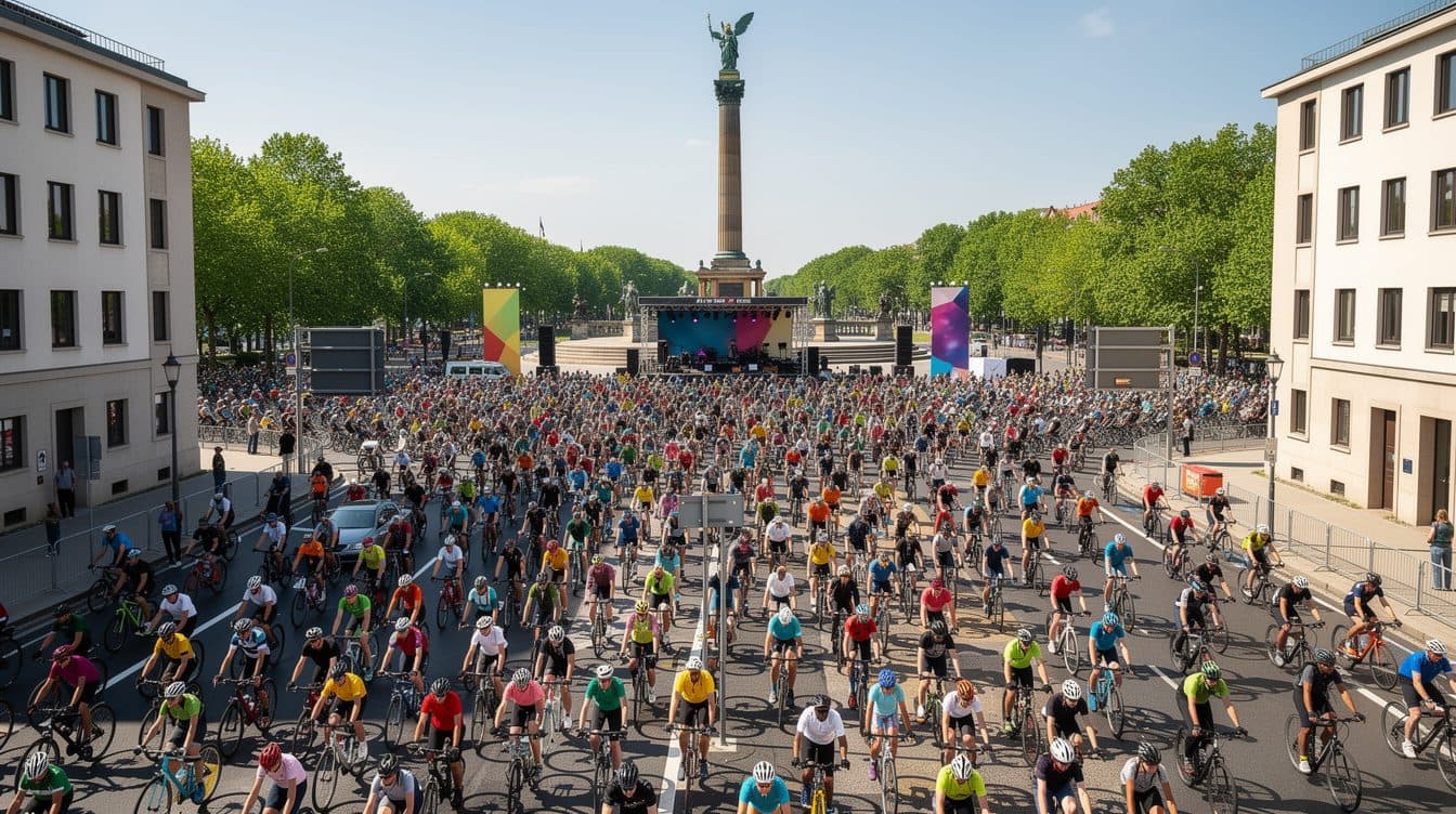 Environ 30 000 cyclistes participent à la 50e Sternfahrt de l'ADFC à Berlin