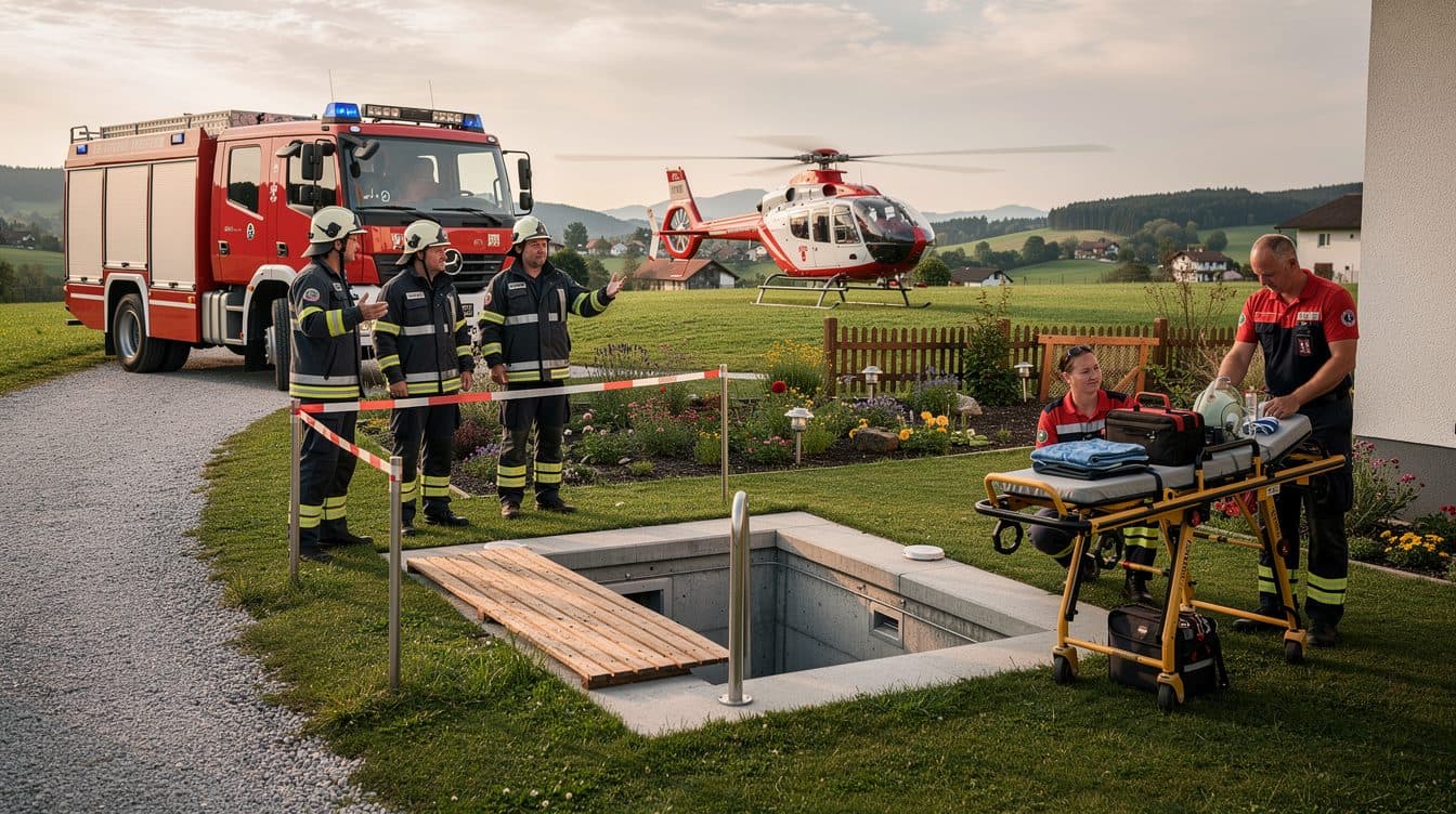 Un homme de 55 ans chute à travers une couverture en bois dans un puits de piscine à Engerwitzdorf