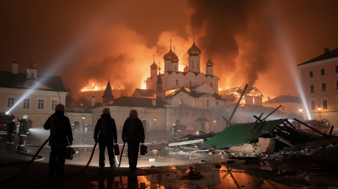 Attaques russes sur Kiev : un monastère des grottes en flammes, au moins 23 blessés