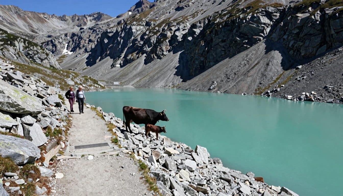 Vache agresse une promeneuse à Kühtai : une sexagénaire fait une chute de dix mètres