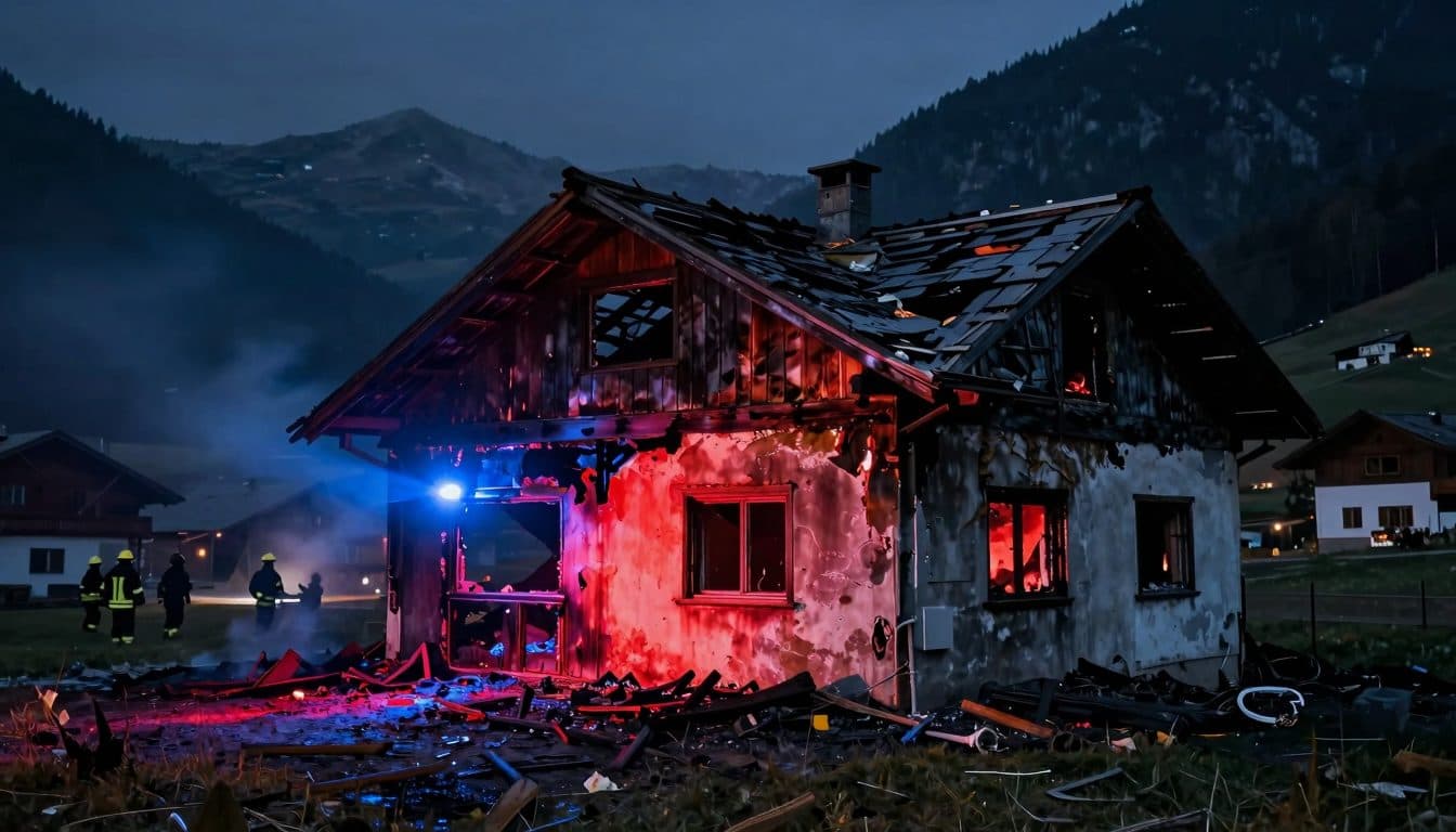 Maison individuelle à Wattens entièrement détruite par un incendie – la famille a pu se sauver