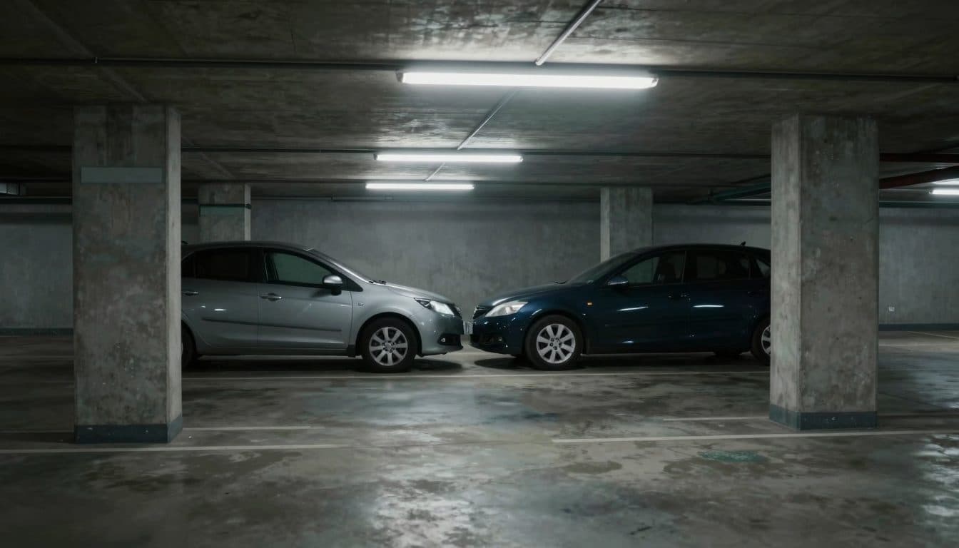 Femme coincée entre deux voitures dans un parking souterrain à Innsbruck