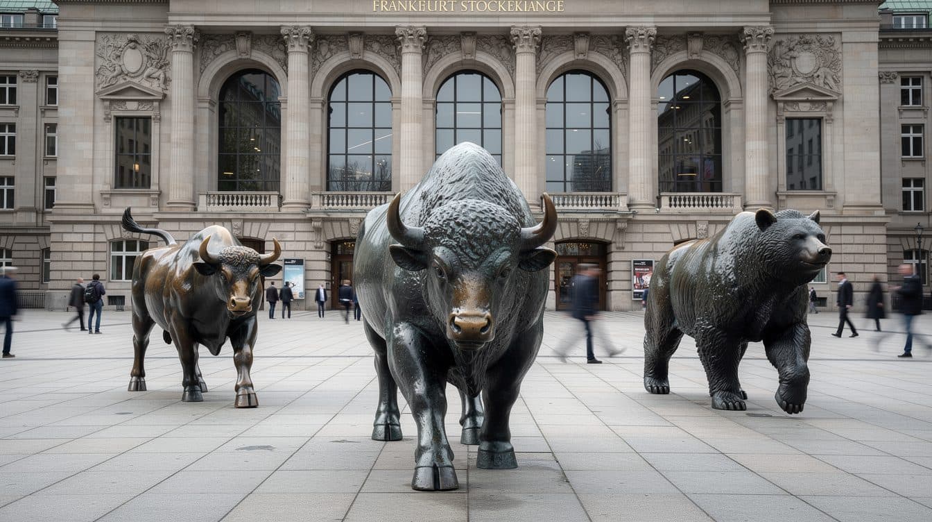 BISON installe un bison à la hauteur du taureau et de l'ours de la Bourse de Francfort
