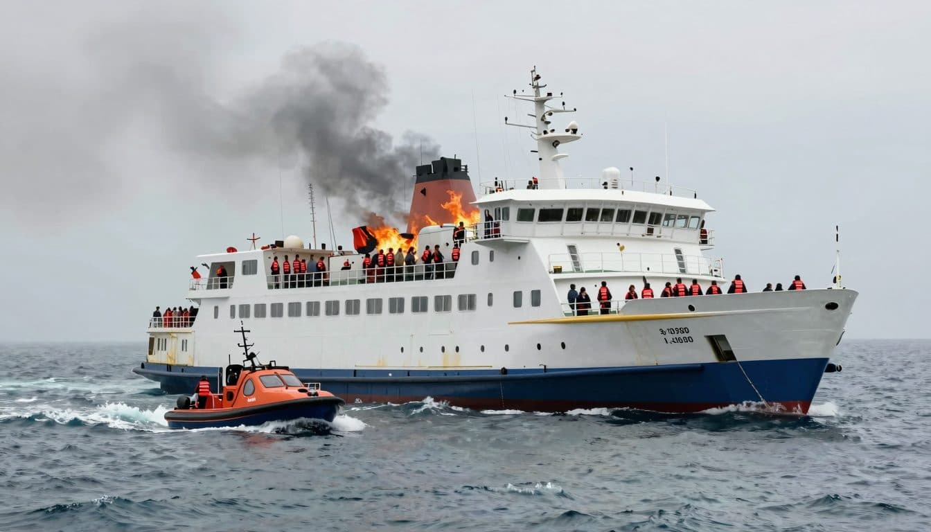 Un ferry à passagers indonésien prend feu au large de Java, faisant au moins cinq morts et des dizaines de disparus