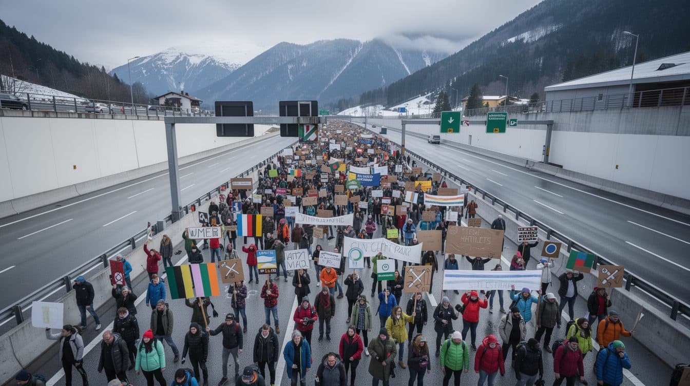 Blocus du col du Brenner : des riverains manifestent contre le trafic de transit, 219 poids lourds refoulés