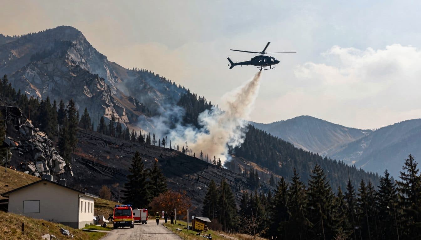 Incendie de forêt au Raucheck dans le Tennengebirge : 56 vols d'hélicoptère et 20 000 litres d'eau d'extinction