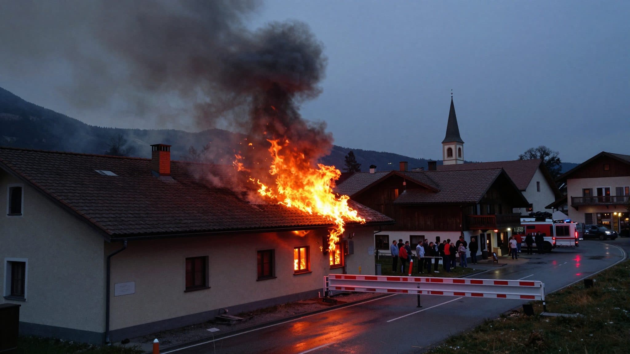 Incendie de toiture à Klosterneuburg : 100 pompiers mobilisés, la B 14 fermée