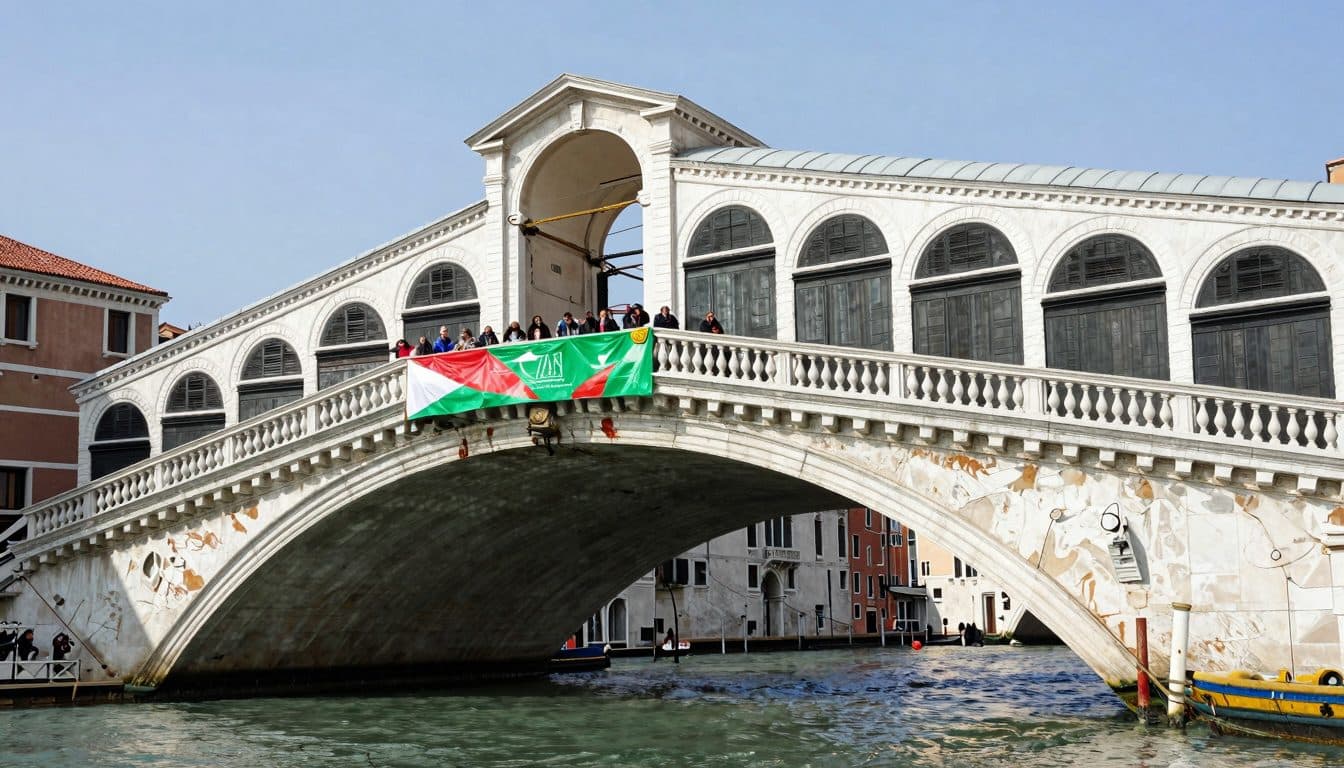 Trois Pakistanais poursuivis pour avoir jeté de la peinture sur le Pont du Rialto à Venise