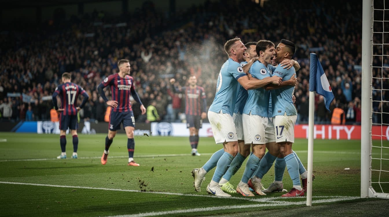 Manchester City domine Crystal Palace 3-0 et se rapproche d'Arsenal en Premier League