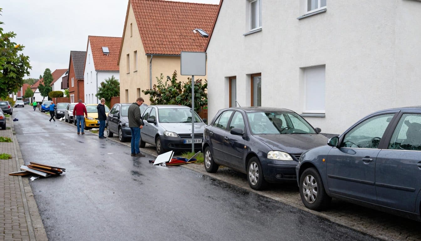 Violente tempête en Basse-Saxe : des grêlons de la taille d'une balle de tennis endommagent toits et voitures