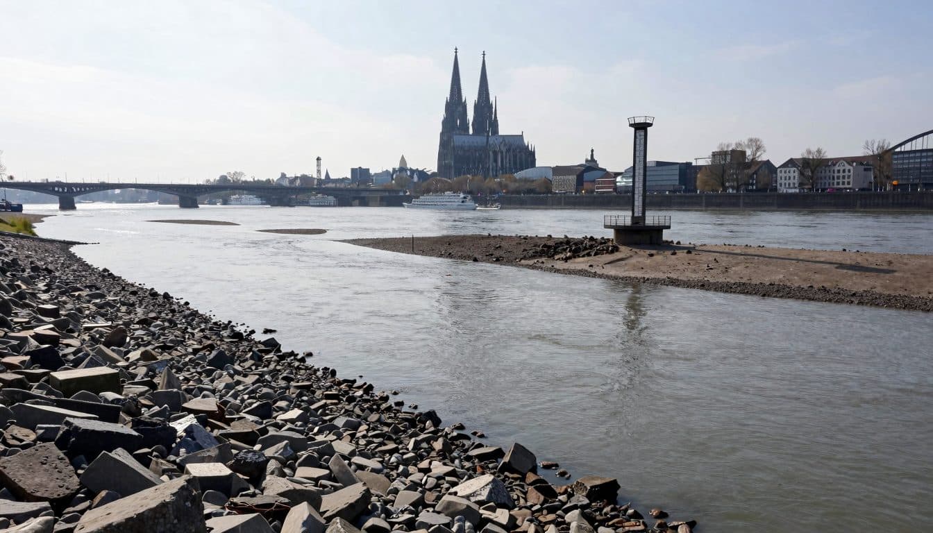 Le niveau du Rhin continue de baisser : Cologne enregistre un nouveau record à la baisse