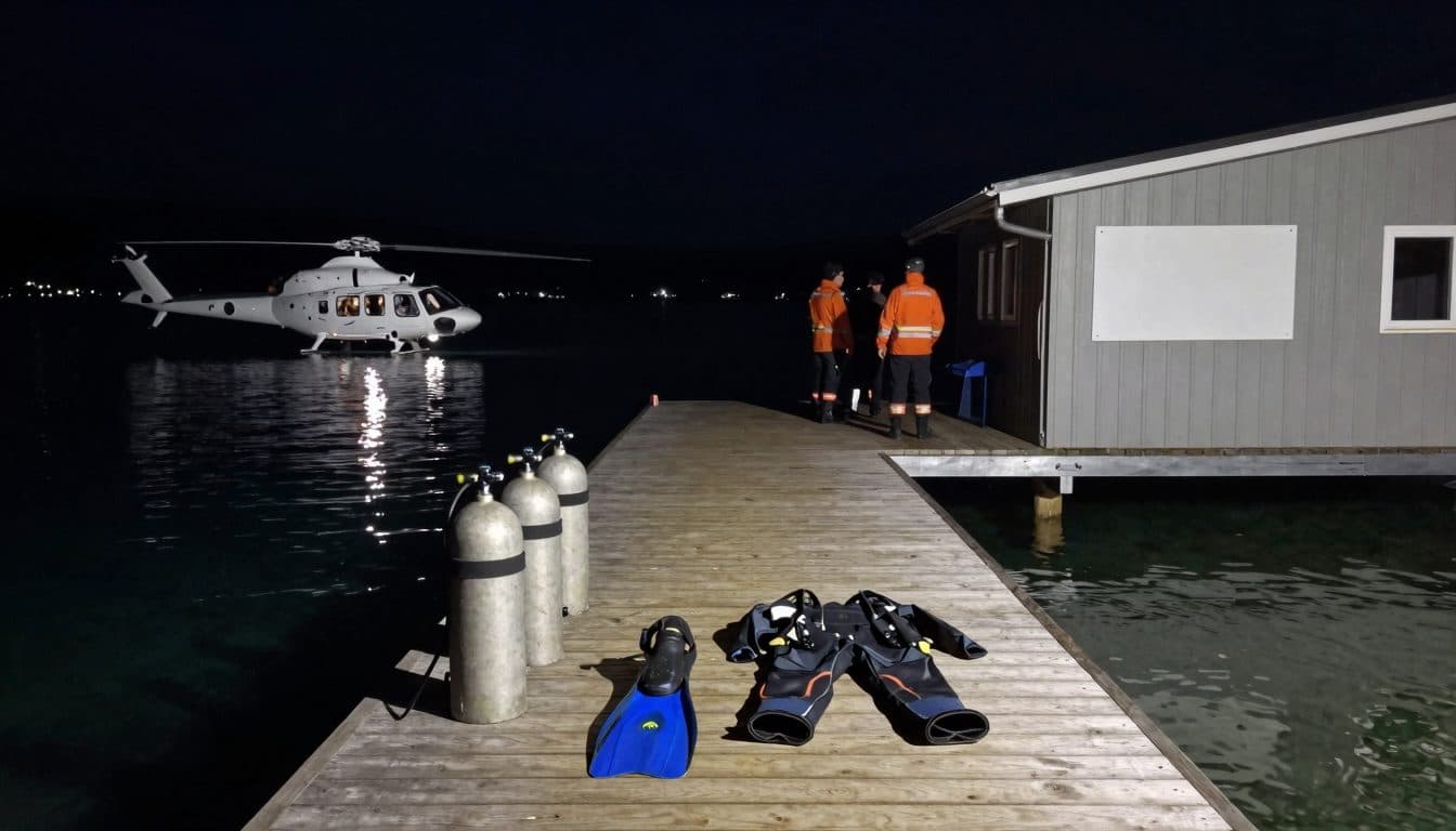 Une plongeuse victime d'une crise de panique lors d'une plongée de nuit dans l'Attersee et secourue