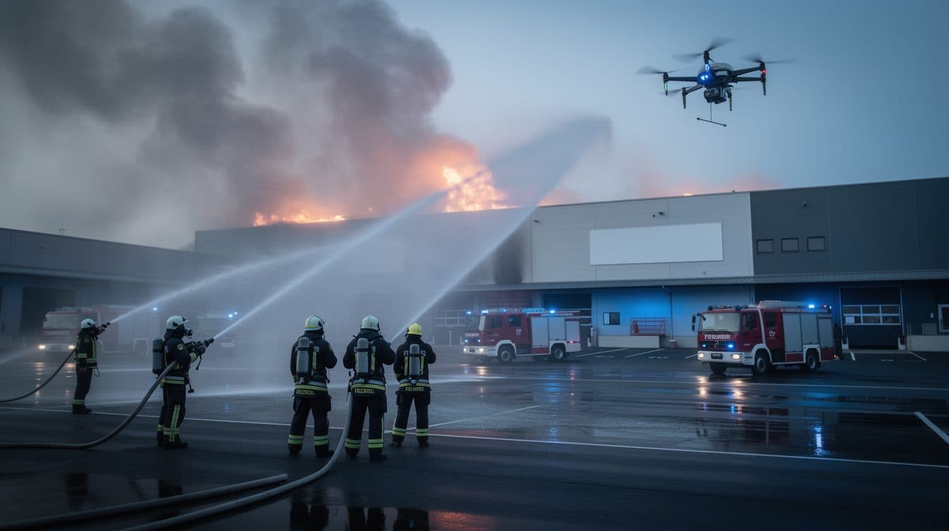 Incendie majeur à Chemnitz-Bernsdorf : le hall d'entrepôt d'une entreprise de recyclage en flammes depuis lundi après-midi