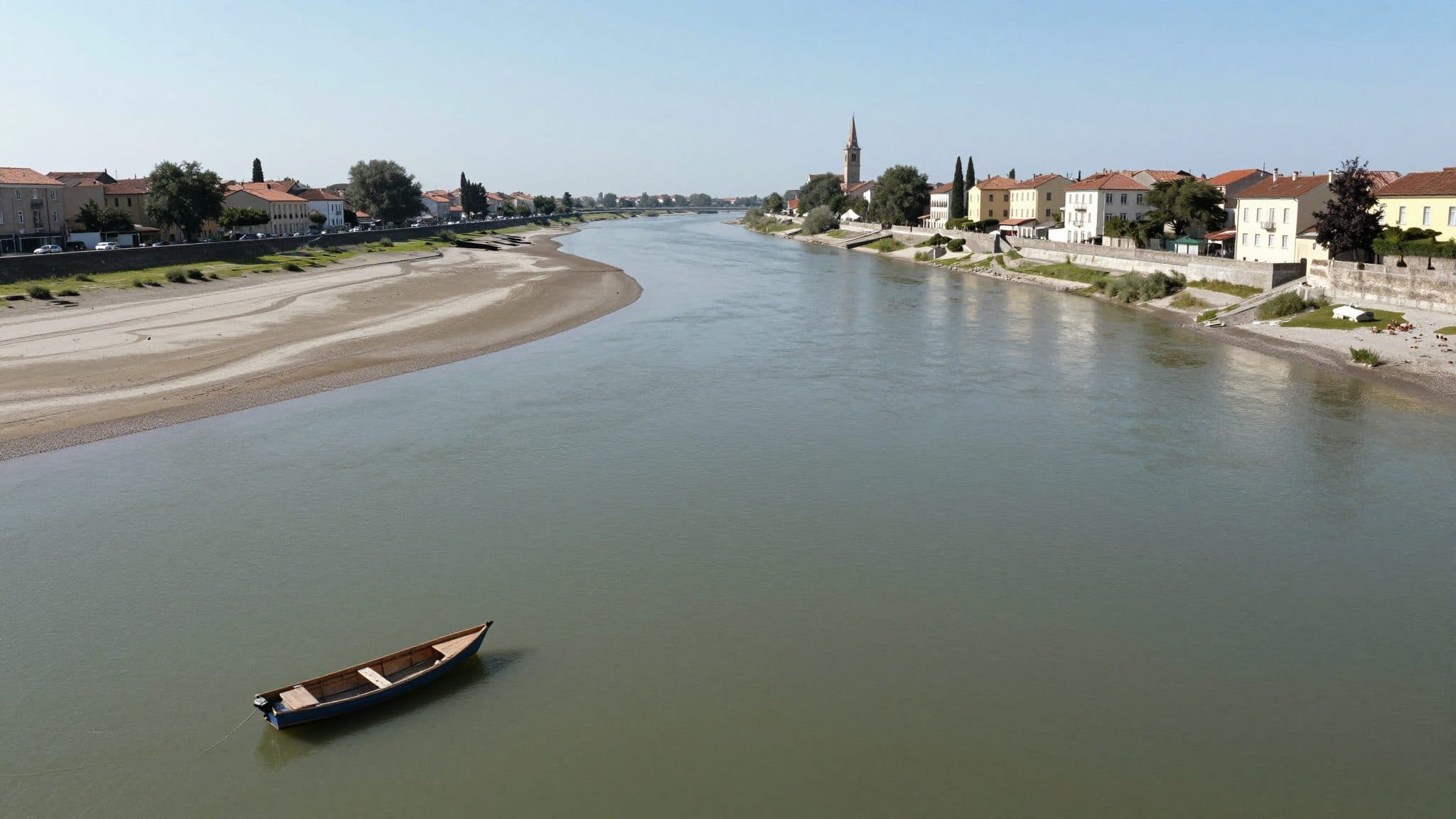 Le Pô ne transporte presque plus d'eau : l'eau salée progresse jusqu'au delta