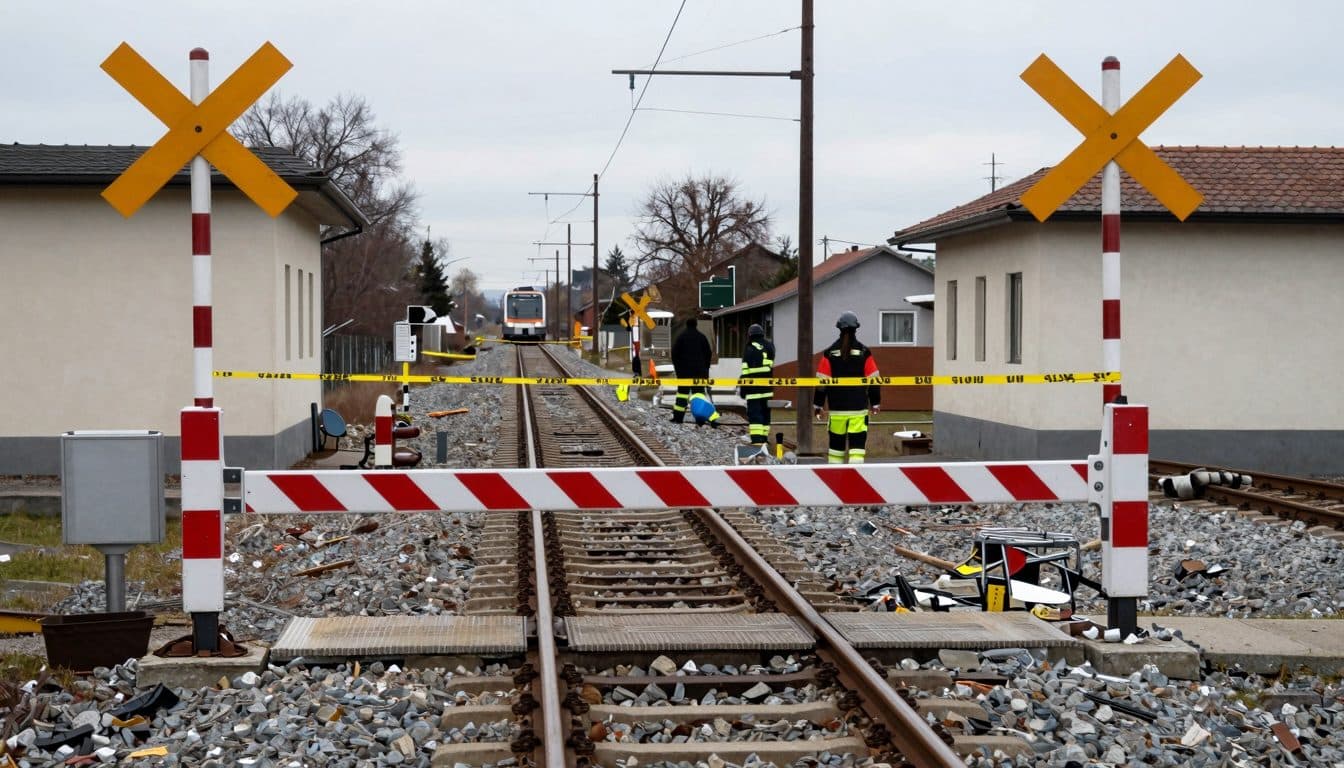 Voiture heurtée par un train : accident à un passage à niveau près de Premstätten