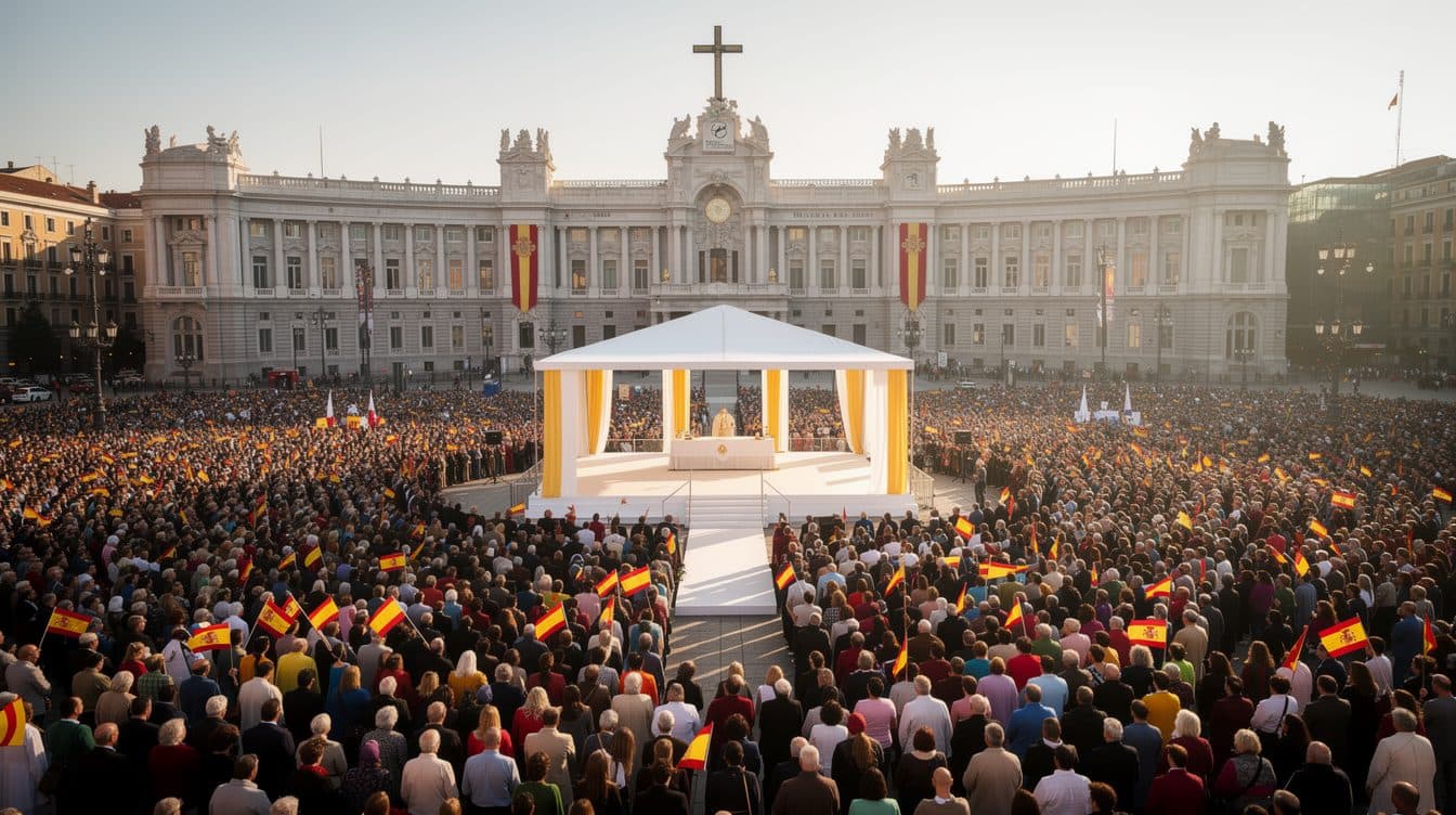 Le pape Léon XIV en Espagne : messe géante à Madrid et appels à l'unité face à la polarisation