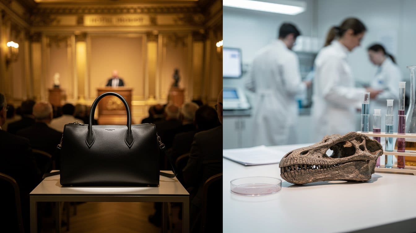 À Paris, un sac à main en peau de T-Rex reconstituée en laboratoire sera mis aux enchères