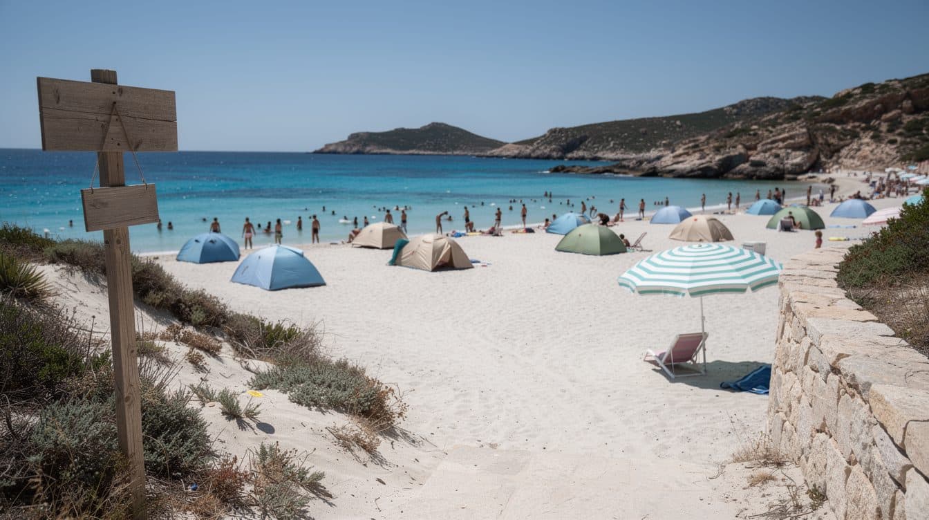 La Sardaigne interdit les parasols pour les visiteurs âgés de 10 à 65 ans sur la plage de Punta Molentis