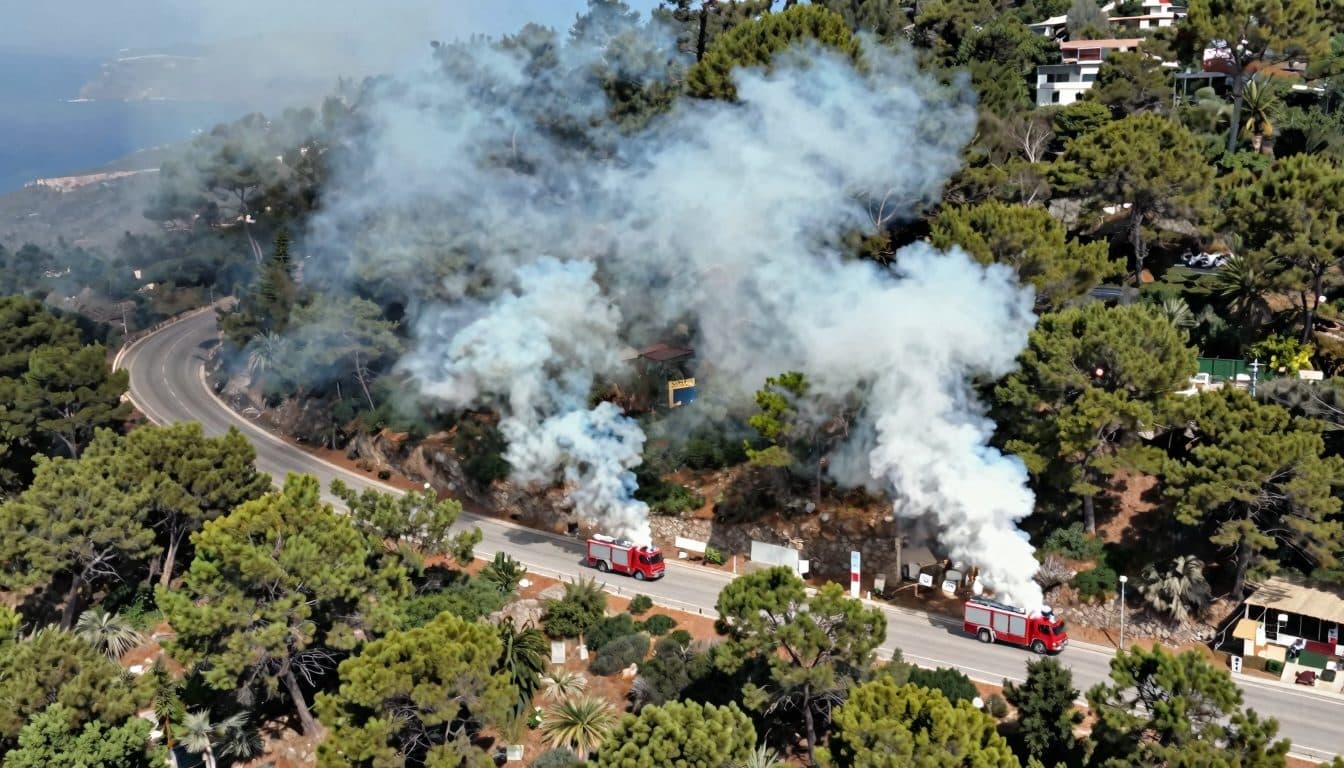 Incendie de forêt sur l'île égéenne de Skyros : les pompiers luttent contre les flammes depuis samedi après-midi