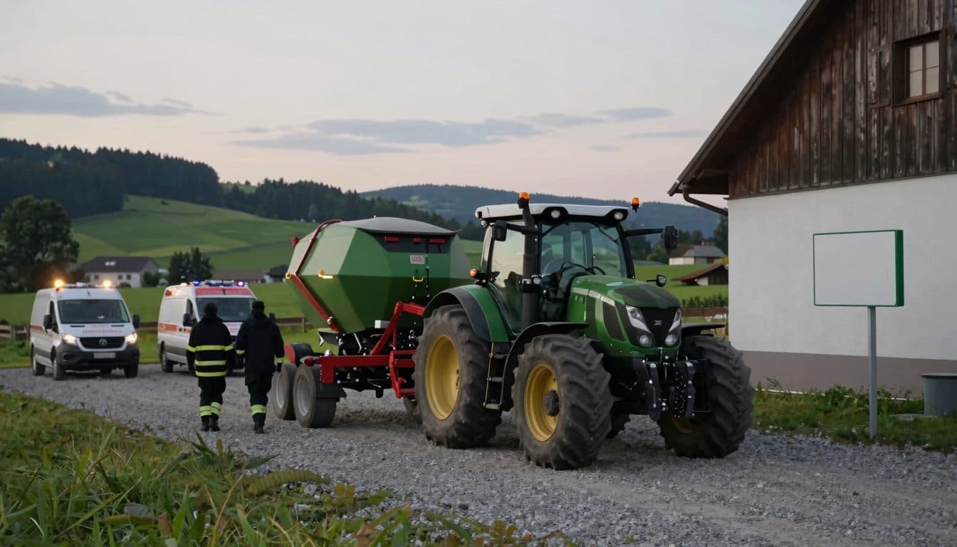 Homme de 66 ans coincé et grièvement blessé sous un outil de tracteur à Diersbach