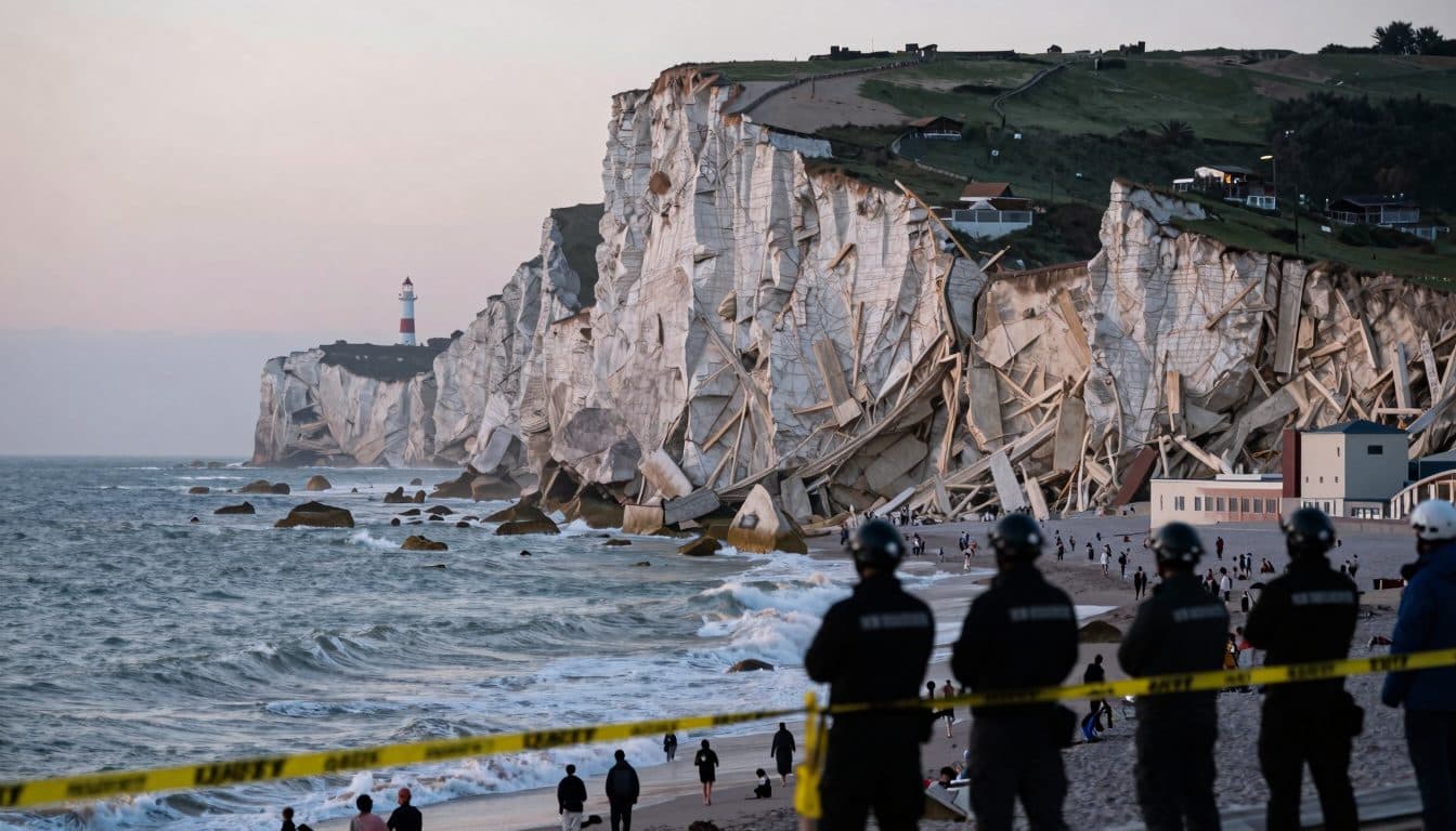 Un effondrement de falaise à Biarritz tue une plongeuse et provoque une énorme gerbe d'eau