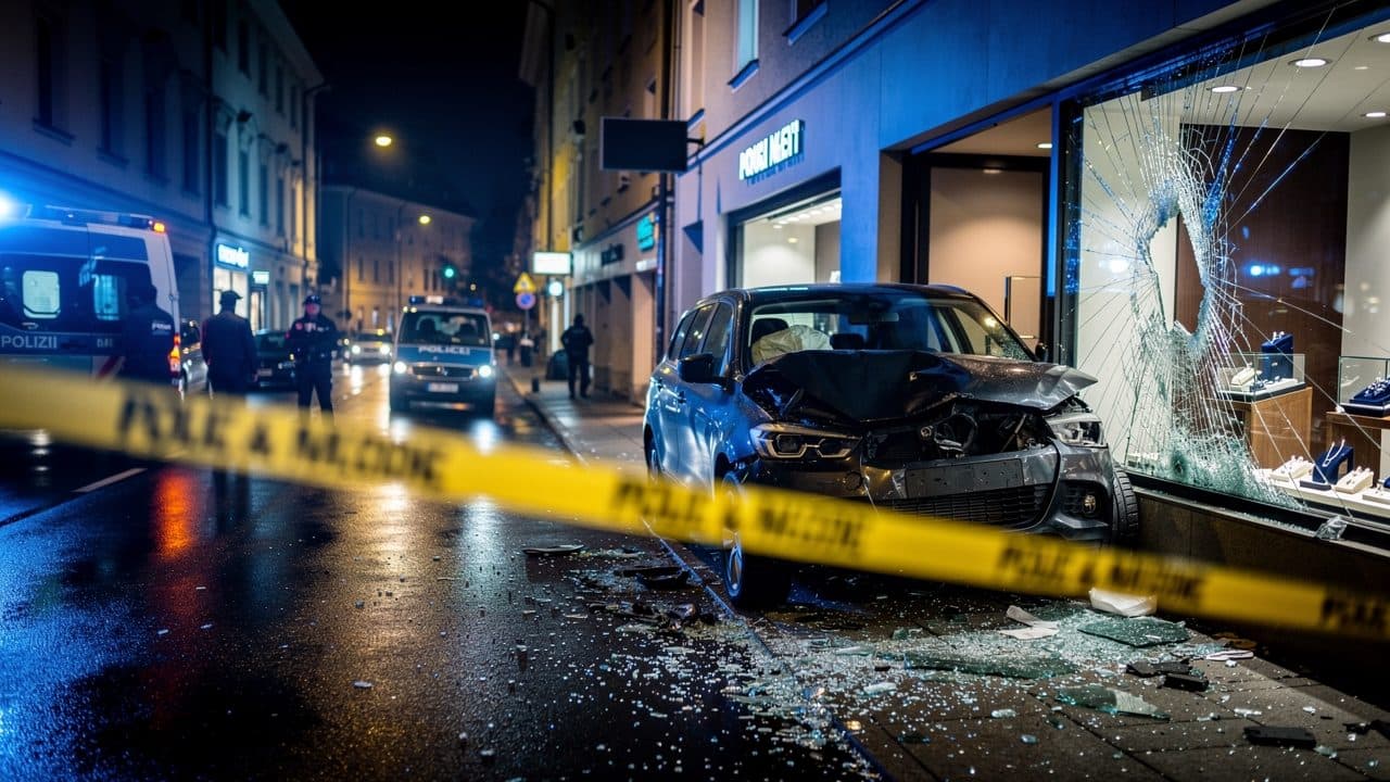 Braquage au bélier chez un bijoutier à Innsbruck : un trio prend la fuite après avoir enfoncé la vitrine