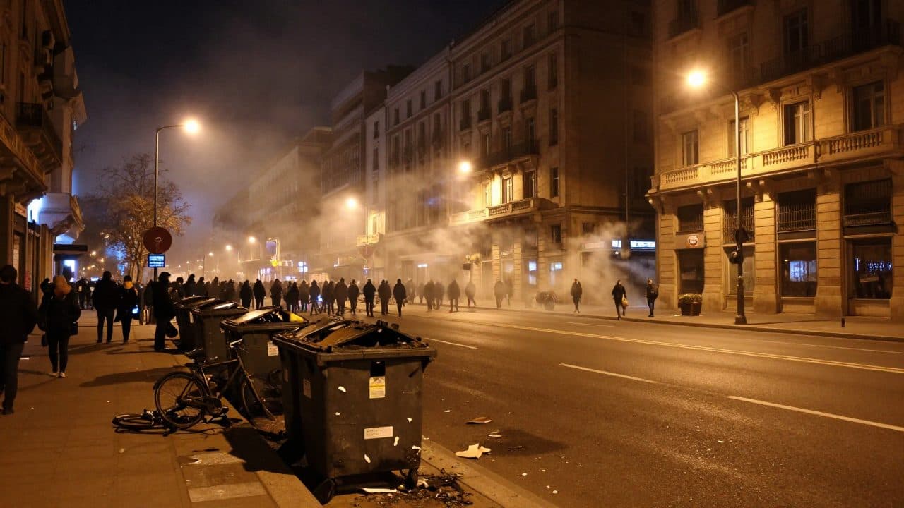 Affrontements après des manifestations à Barcelone et dans d’autres villes européennes