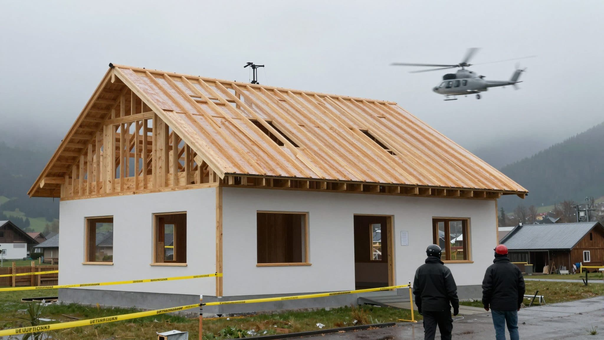 Chute depuis un toit de construction brute à Lustenau : deux hommes grièvement blessés