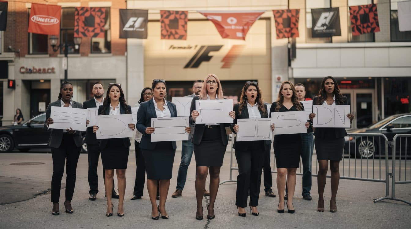Des strip-teaseuses en grève pendant le Grand Prix de Formule 1 à Montréal